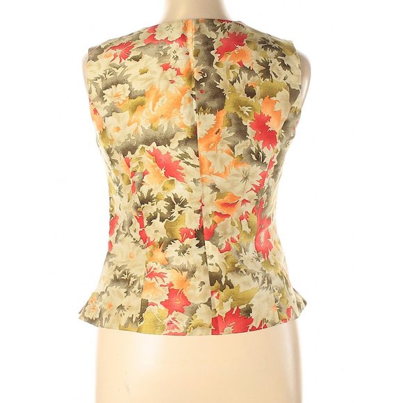 Gianni Silk Floral V-Neck Sleeveless Blouse Top 14 - Picture 10 of 10